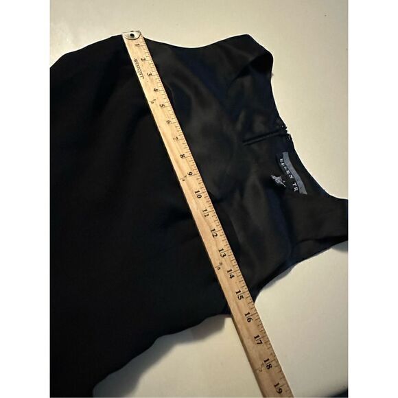 Linda Allard Ellen Tracy Sleeveless Satin Trim Black Fit Flare Dress Womens Sz 4 - Picture 8 of 11